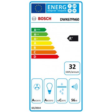 Bosch DWK67FN60 Απορροφητήρας Καμινάδα 60cm Μαύρος